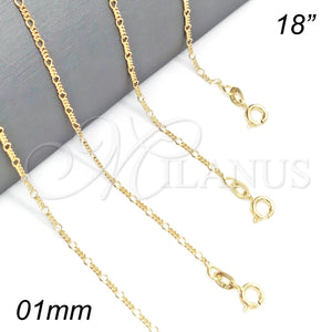 Gold Filled Necklace — Basic Necklace Figaro Design Polished 04.58. 0.40 Gauge — main product view — SKU 139713 | Oro Laminado collar — básico Necklace Figaro diseño pulido 04.58. 0.40 Gauge — SKU 139713