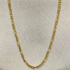 Oro Laminado Basic Necklace, Gold Filled Style Figaro Design, Polished, Golden Finish, 04.58.0004.20 (0.60 Gauge, 02 MM Thickness, 20 Inches Length)