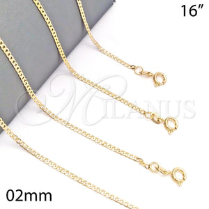 Gold Filled Necklace — Basic Necklace Curb Design Polished 04.58. 0.60 Gauge — main product view — SKU 139723 | Oro Laminado collar — básico Necklace Curb diseño pulido 04.58. 0.60 Gauge — SKU 139723
