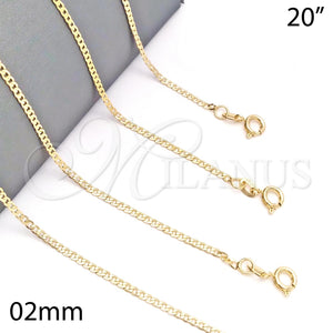 Gold Filled Necklace — Basic Necklace Curb Design Polished 04.58. 0.60 Gauge — main product view — SKU 139725 | Oro Laminado collar — básico Necklace Curb diseño pulido 04.58. 0.60 Gauge — SKU 139725