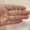 Oro Laminado Basic Necklace, Gold Filled Style Curb Design, Polished, Golden Finish, 04.58.0005.22 (0.60 Gauge, 02 MM Thickness, 22 Inches Length)