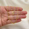 Oro Laminado Basic Necklace, Gold Filled Style Singapore Design, Polished, Golden Finish, 04.58.0006.18 (0.40 Gauge, 02 MM Thickness, 18 Inches Length)