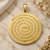 Oro Laminado Religious Pendant, Gold Filled Style Prayer Design, Polished, Golden Finish, 05.32.0073