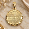 Oro Laminado Religious Pendant, Gold Filled Style Prayer Design, Polished, Golden Finish, 05.32.0075