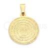 Oro Laminado Religious Pendant, Gold Filled Style Prayer Design, Polished, Golden Finish, 05.32.0076