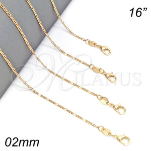 Gold Filled Necklace — Basic Necklace Figaro Design Polished 04.32. 0.50 Gauge — main product view — SKU 139736 | Oro Laminado collar — básico Necklace Figaro diseño pulido 04.32. 0.50 Gauge — SKU 139736