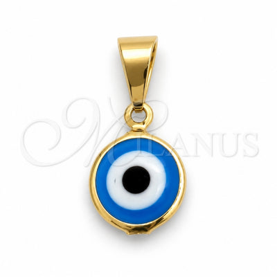 Oro Laminado Fancy Pendant, Gold Filled Style Evil Eye Design, Polished, Golden Finish, 05.32.0077.1
