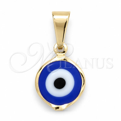 Oro Laminado Fancy Pendant, Gold Filled Style Evil Eye Design, Polished, Golden Finish, 05.32.0077.2