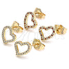 Gold Filled Ring — Stud Earring Heart Design with Garnet and White — alternate product view — SKU 139766 | Oro Laminado anillo — Stud Earring corazón diseño with Garnet and blanco — SKU 139766