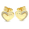 Gold Filled Ring — Stud Earring Heart Design with White Micro Pave — alternate product view — SKU 139769 | Oro Laminado anillo — Stud Earring corazón diseño with blanco Micro Pave — SKU 139769