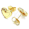 Gold Filled Ring — Stud Earring Heart Design with Garnet and White — alternate product view — SKU 139770 | Oro Laminado anillo — Stud Earring corazón diseño with Garnet and blanco — SKU 139770