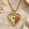 Oro Laminado Pendant Necklace, Gold Filled Style Heart Design, with Garnet and White Micro Pave, Polished, Golden Finish, 04.156.0360.1.20 (02 MM Thickness, 20 Inches Length)