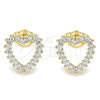 Gold Filled Ring — Stud Earring Heart Design with White Cubic Zirconia — alternate product view — SKU 139816 | Oro Laminado anillo — Stud Earring corazón diseño with blanco Cubic Zirconia — SKU 139816