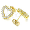 Gold Filled Ring — Stud Earring Heart Design with White Cubic Zirconia — alternate product view — SKU 139816 | Oro Laminado anillo — Stud Earring corazón diseño with blanco Cubic Zirconia — SKU 139816