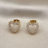 Gold Filled Ring — Stud Earring Heart Design with White Cubic Zirconia — alternate product view — SKU 139816 | Oro Laminado anillo — Stud Earring corazón diseño with blanco Cubic Zirconia — SKU 139816