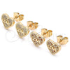 Gold Filled Ring — Stud Earring Heart and Love Design with White — alternate product view — SKU 139822 | Oro Laminado anillo — Stud Earring corazón and Love diseño with blanco — SKU 139822