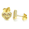 Gold Filled Ring — Stud Earring Heart and Love Design with Garnet — alternate product view — SKU 139823 | Oro Laminado anillo — Stud Earring corazón and Love diseño with Garnet — SKU 139823