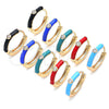 Oro Laminado Huggie Hoop, Gold Filled Style with White Cubic Zirconia, Green Enamel Finish, Golden Finish, 02.213.0182.15