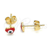 Gold Filled Ring — Stud Earring Evil Eye and Heart Design Red — alternate product view — SKU 139852 | Oro Laminado anillo — Stud Earring Evil Eye and corazón diseño Red — SKU 139852