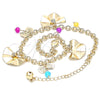 Oro Laminado Charm Anklet , Gold Filled Style Bow and Rattle Charm Design, Polished, Golden Finish, 03.331.0057.10 (05 MM Thickness, 10 Inches Length)