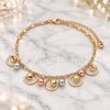 Oro Laminado Charm Anklet , Gold Filled Style Rattle Charm and Ball Design, Polished, Tricolor, 03.331.0082.10 (03 MM Thickness, 10 Inches Length)