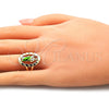 Oro Laminado Elegant Ring, Gold Filled Style San Judas Design, Polished, Tricolor, 01.351.0014.07 (Size 7)