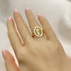 Oro Laminado Elegant Ring, Gold Filled Style San Judas Design, Polished, Tricolor, 01.351.0014.07 (Size 7)