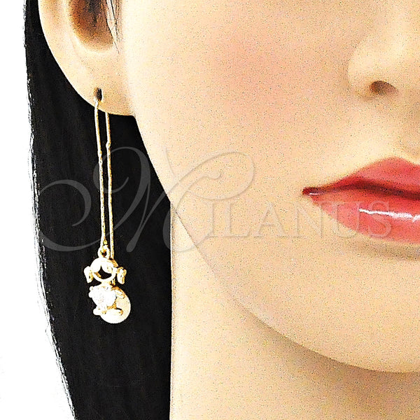 Gold Filled Ring — Threader Earring Little Girl and Heart Design with — alternate product view — SKU 139927 | Oro Laminado anillo — Threader Earring Little Girl and corazón diseño with — SKU 139927