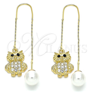 Gold Filled Ring — Threader Earring Owl Design with White and Black — main product view — SKU 139936 | Oro Laminado anillo — Threader Earring Owl diseño with blanco and negro — SKU 139936