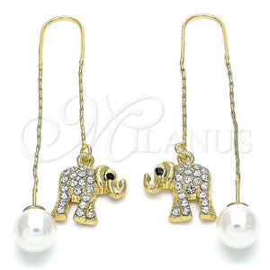 Gold Filled Ring — Threader Earring Elephant Design with White and Black — main product view — SKU 139940 | Oro Laminado anillo — Threader Earring Elephant diseño with blanco and negro — SKU 139940