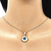 Oro Laminado Pendant Necklace, Gold Filled Style Evil Eye Design, Polished, Golden Finish, 04.351.0027.20 (02 MM Thickness, 20 Inches Length)