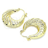 Oro Laminado Small Hoop, Gold Filled Style Hollow Design, Polished, Golden Finish, 02.163.0130.25