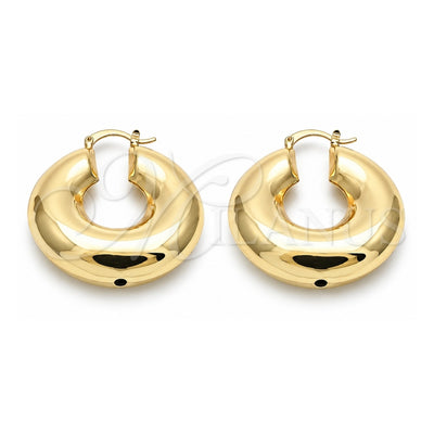 Oro Laminado Medium Hoop, Gold Filled Style Hollow Design, Polished, Golden Finish, 02.163.0131.40