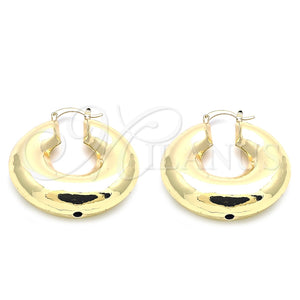 Gold Filled Hoop Earrings — Medium Hoop Hollow Design Polished 02. — main product view — SKU 139954 | Oro Laminado aretes de aro — Medium Hoop Hollow diseño pulido 02. — SKU 139954