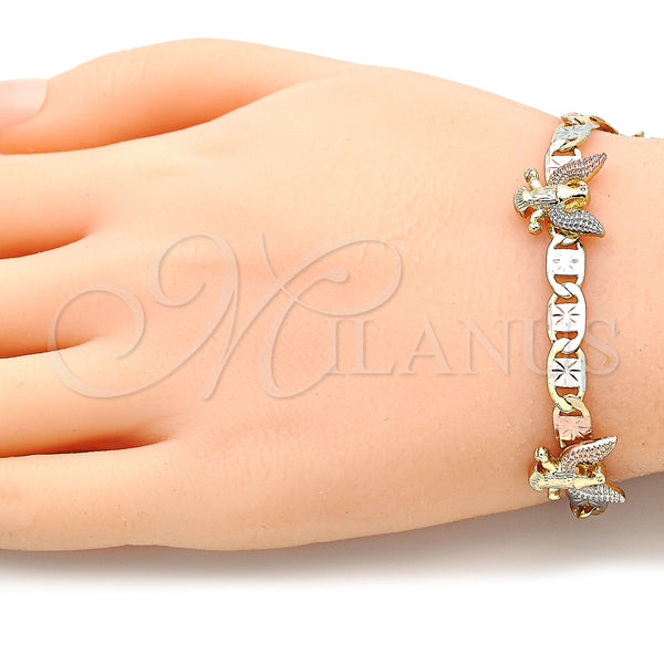 Gold Filled Bracelet — Fancy Bracelet Eagle Design Polished Tricolor 03. 05 — alternate product view — SKU 139978 | Oro Laminado brazalete — elegante Bracelet Eagle diseño pulido Tricolor 03. 05 — SKU 139978