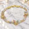 Oro Laminado Fancy Bracelet, Gold Filled Style Eagle Design, Polished, Tricolor, 03.380.0030.08 (05 MM Thickness, 8 Inches Length)