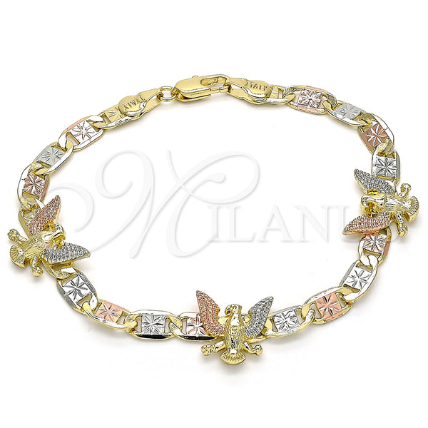 Gold Filled Bracelet — Fancy Bracelet Eagle Design Polished Tricolor 03. 05 — main product view — SKU 139978 | Oro Laminado brazalete — elegante Bracelet Eagle diseño pulido Tricolor 03. 05 — SKU 139978