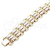 Oro Laminado Fancy Bracelet, Gold Filled Style Matte Finish, Tricolor, 03.331.0099.08 (23 MM Thickness, 8 Inches Length)
