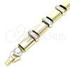 Oro Laminado Fancy Bracelet, Gold Filled Style Matte Finish, Tricolor, 03.331.0101.08 (12 MM Thickness, 8 Inches Length)