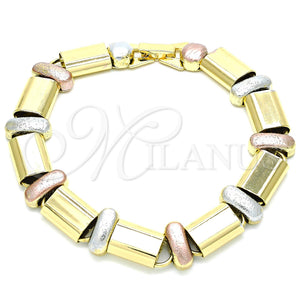 Gold Filled Bracelet — Fancy Bracelet Matte Tricolor 03. 12 MM Thickness — main product view — SKU 139998 | Oro Laminado brazalete — elegante Bracelet Matte Tricolor 03. 12 MM Thickness — SKU 139998