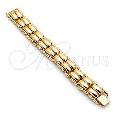 Oro Laminado Fancy Bracelet, Gold Filled Style Polished, Golden Finish, 03.331.0105.09 (21 MM Thickness, 9 Inches Length)