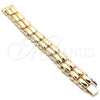 Oro Laminado Fancy Bracelet, Gold Filled Style Polished, Golden Finish, 03.331.0105.09 (21 MM Thickness, 9 Inches Length)