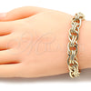 Oro Laminado Fancy Bracelet, Gold Filled Style Polished, Golden Finish, 03.331.0106.08 (11 MM Thickness, 8 Inches Length)