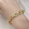 Oro Laminado Fancy Bracelet, Gold Filled Style Polished, Golden Finish, 03.331.0106.08 (11 MM Thickness, 8 Inches Length)