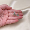 Oro Laminado Huggie Hoop, Gold Filled Style Butterfly Design, with Turquoise Micro Pave, Polished, Golden Finish, 02.210.0448.3.15