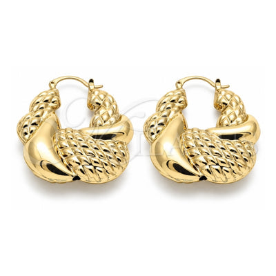 Oro Laminado Medium Hoop, Gold Filled Style Hollow Design, Polished, Golden Finish, 02.163.0137.40