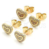 Gold Filled Ring — Stud Earring Heart Design with Garnet and White — alternate product view — SKU 140047 | Oro Laminado anillo — Stud Earring corazón diseño with Garnet and blanco — SKU 140047