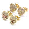Gold Filled Ring — Stud Earring Heart Design with Garnet and White — alternate product view — SKU 140056 | Oro Laminado anillo — Stud Earring corazón diseño with Garnet and blanco — SKU 140056