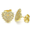 Gold Filled Ring — Stud Earring Heart Design with White Micro Pave — alternate product view — SKU 140065 | Oro Laminado anillo — Stud Earring corazón diseño with blanco Micro Pave — SKU 140065