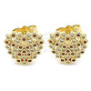 Gold Filled Ring — Stud Earring Heart Design with Garnet and White — alternate product view — SKU 140066 | Oro Laminado anillo — Stud Earring corazón diseño with Garnet and blanco — SKU 140066